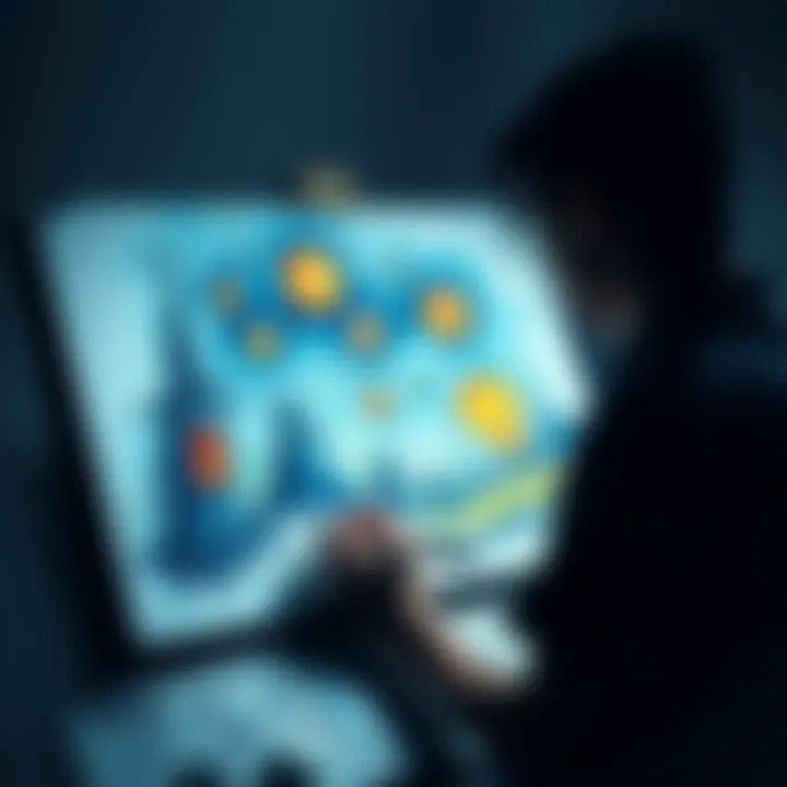 An artist creating a sketch of a surreal dream scene, with dark colors and abstract shapes that evoke a sense of detachment and observation, capturing the essence of their nighttime visions.