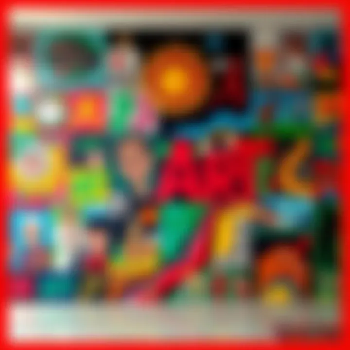 Artistic Expression A vibrant mural depicting various forms of art, representing creativity and culture in modern society.