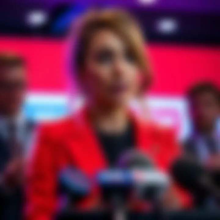 Ashley, Elon Musk's girlfriend, speaks at a press conference about foreign funding allegations related to influencers and the president.