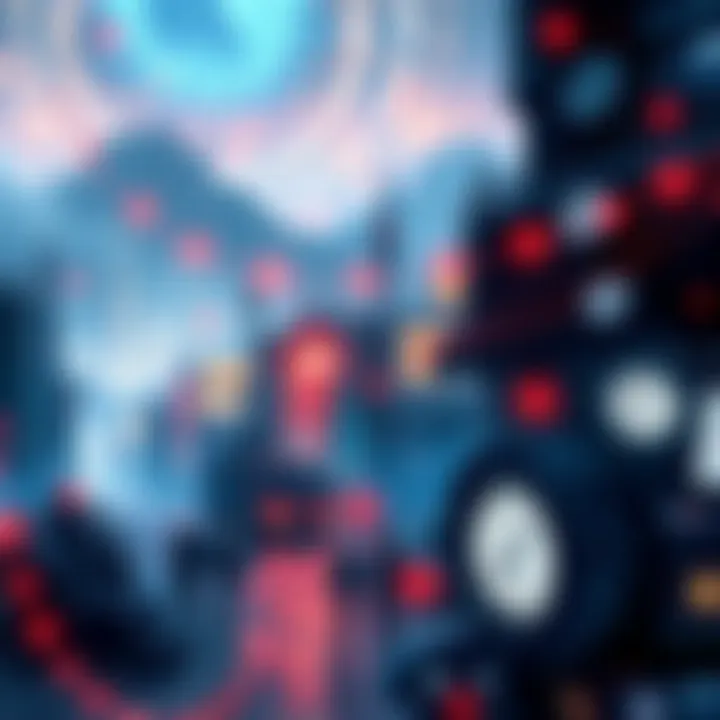 A futuristic depiction of a digital landscape where advanced technology is rewriting historical events, along with elements of time travel.