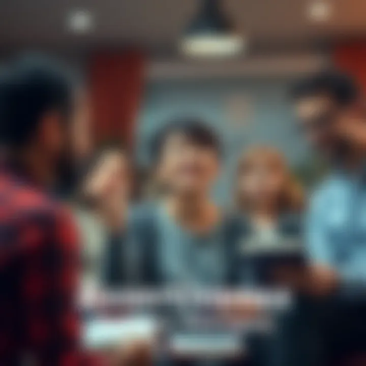 Assertiveness in Personal Growth A person confidently expressing their thoughts in a supportive environment, surrounded by family members, showcasing tools for assertiveness like books and notes.