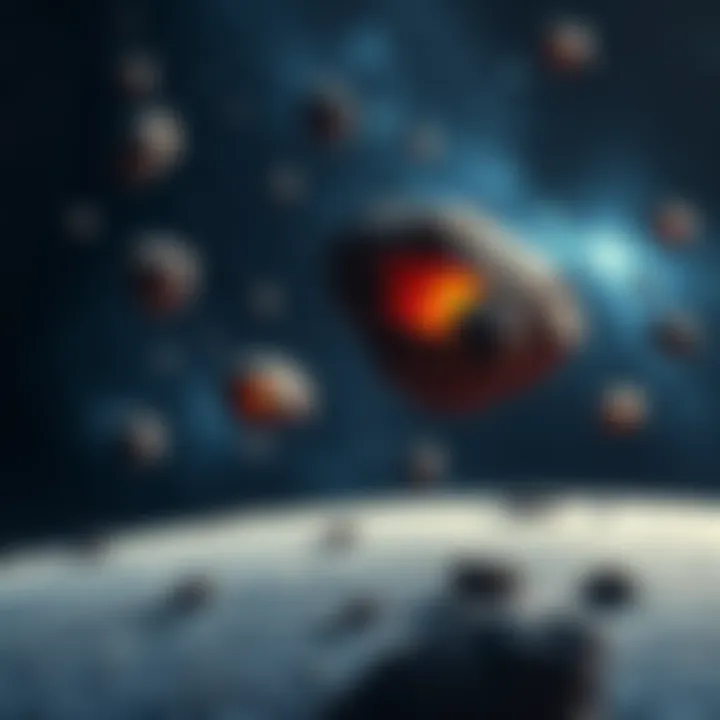 A cosmic scene highlighting asteroids with astrological symbols in the background, symbolizing their hidden influence.