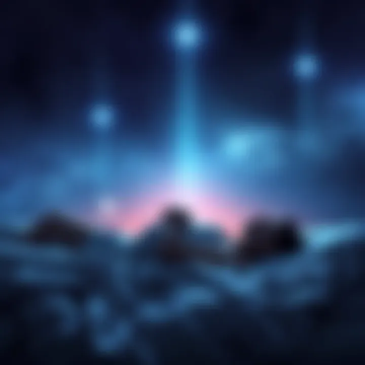 Astral Projection Concept A peaceful figure floating above their sleeping body, surrounded by stars and a soft glow, depicting the experience of astral projection.