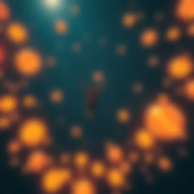 A person soaring through a starry sky, surrounded by glowing orbs, symbolizing astral projection and body swapping.