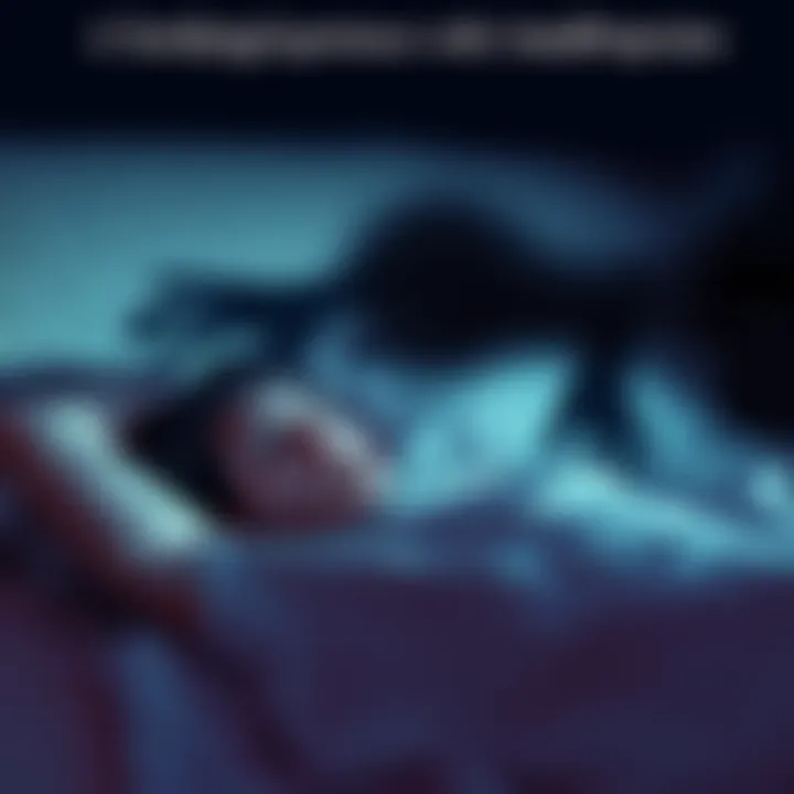 Person Experiencing Astral Projection A person lying in bed, looking startled with a shadowy figure looming over them, symbolizing a frightening astral projection experience.