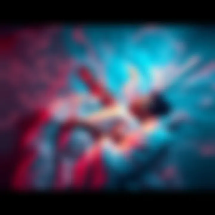 Person in Bed with Dreamlike Surroundings Individual lying in bed surrounded by swirling, ethereal visuals representing an astral projection experience.