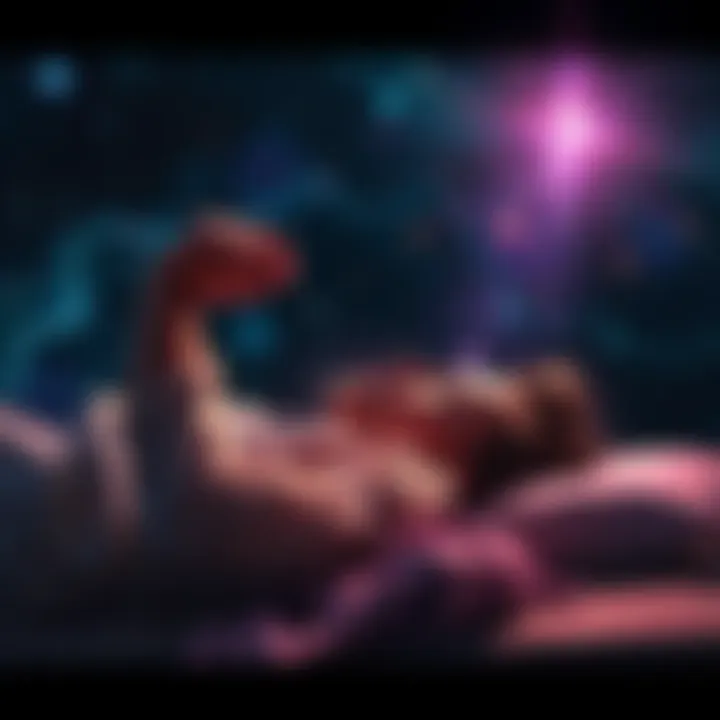 A person lying down with their head slightly lifted, indicating a slow head lift technique for astral projection.