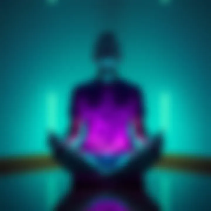 A person sitting cross-legged in a quiet room, eyes closed, as they focus on astral projection techniques