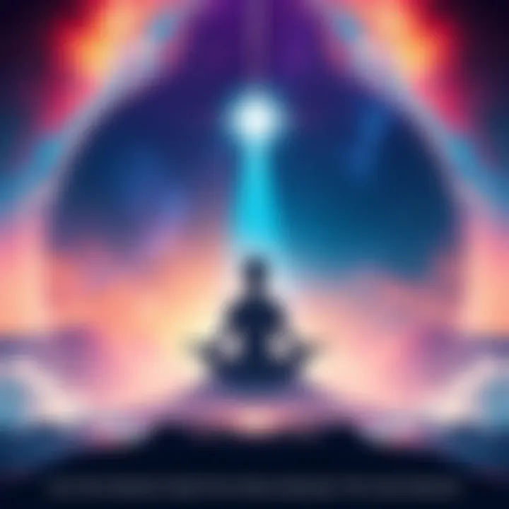 A serene image depicting a person meditating in a cosmic space, surrounded by stars and ethereal light, symbolizing astral projection and manifestation.