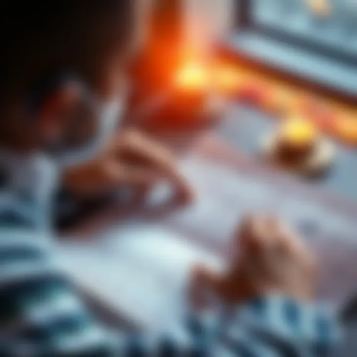 An astrologer analyzing a birth chart with zodiac signs and planets visible on the table