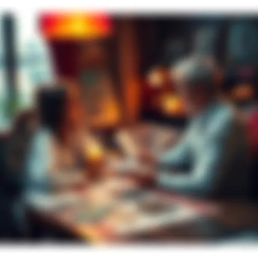 A person sitting at a table with tarot cards and astrological charts, engaged in a reading session with an astrologer.