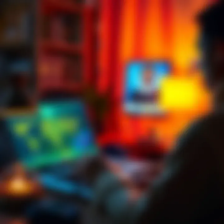 Person consulting an astrologer online A person looks at their astrology chart on a laptop while an astrologer provides insight on psychic abilities through video call