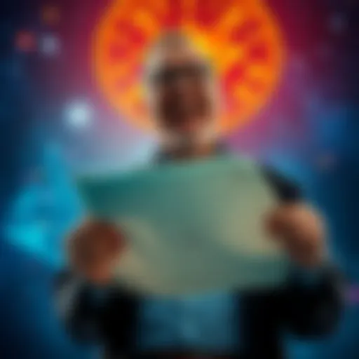 Astrologer Offering Free Readings An astrologer with a welcoming smile, holding a star map and inviting people for free astrological readings.
