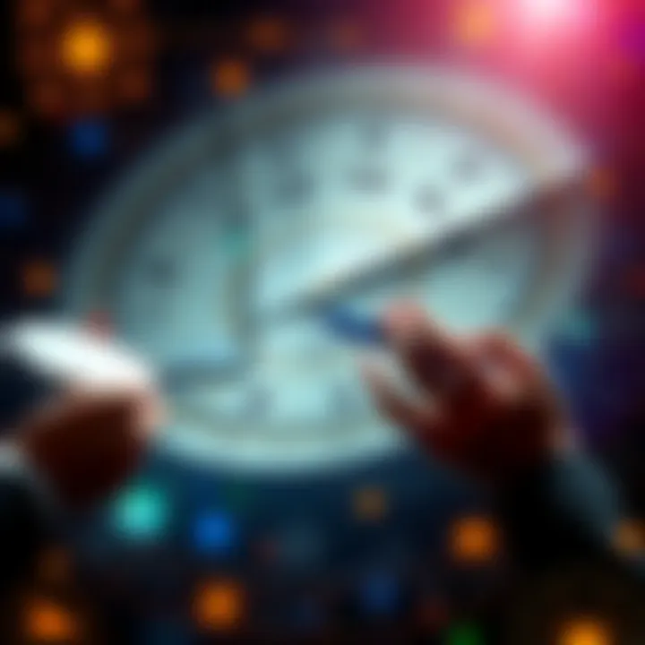 A professional astrologer analyzing a horoscope chart surrounded by celestial symbols and star maps.