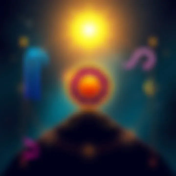 An illustration showing the sun, moon, and rising sign symbols together, representing astrology's Big 3 elements that influence personality.