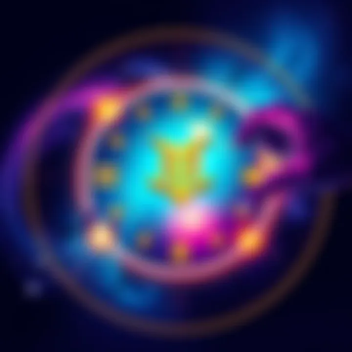 Astrological Chart Illustration An illustration of an astrological chart showing the 8th lord placement with symbols representing wealth and comfort
