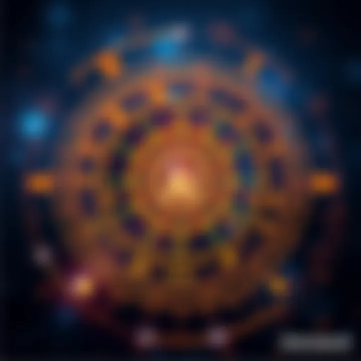 An astrological chart with digital elements representing artificial intelligence, highlighting the clash between traditional astrology and technology