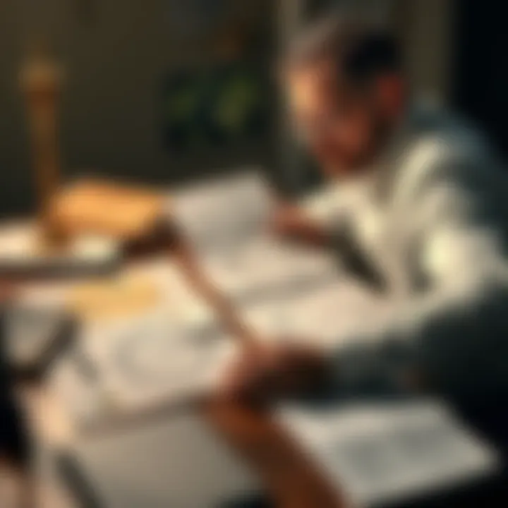 Astrological Chart Comparison An individual examines multiple astrological charts laid out on a table, focusing on one chart while looking puzzled, surrounded by astrology books and notes.