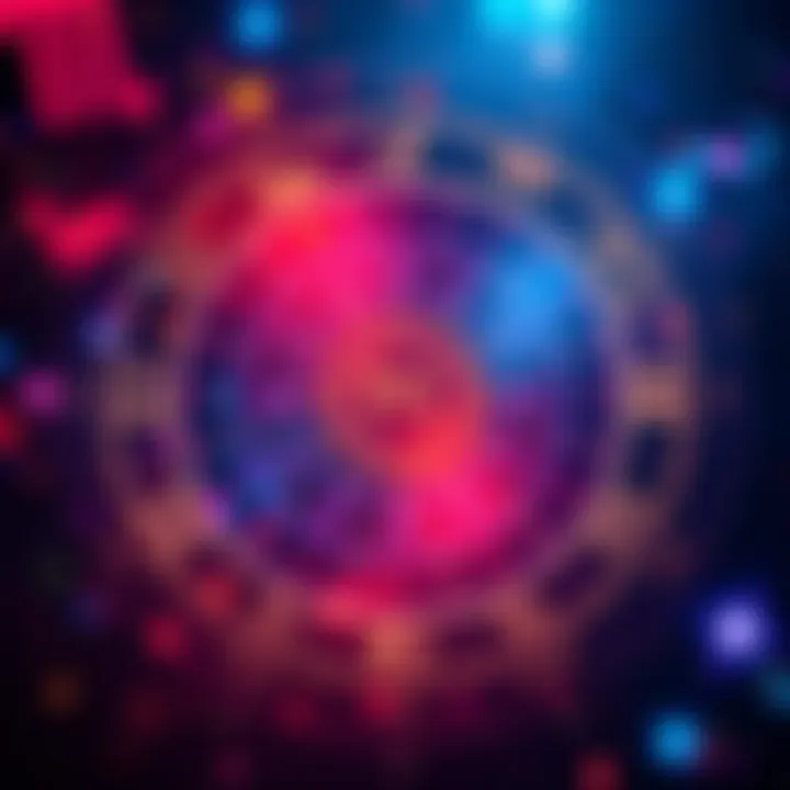 A colorful astrological chart featuring various zodiac signs and symbols, illustrating connections to impulse control and self-regulation