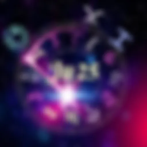 A colorful astrological chart featuring the twelve zodiac signs, with symbols for three retrogrades and Uranus in Gemini marked prominently, set against a night sky background.