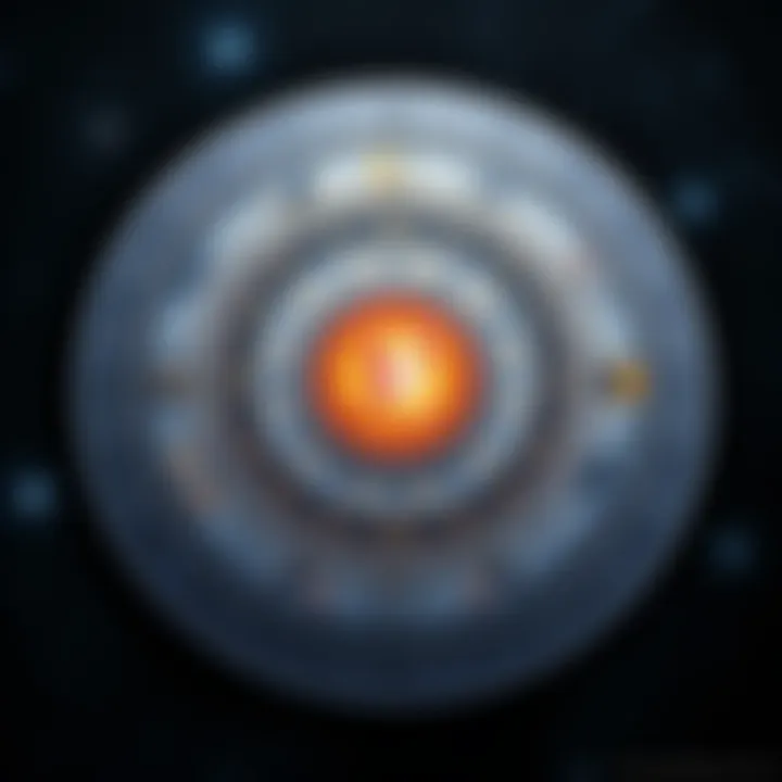 Astrological chart for marriage A detailed astrological chart with symbols representing love and partnerships, set against a starry background.