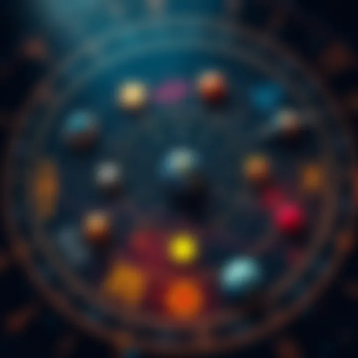 Astrological Chart with Planetary Symbols An astrological chart displaying various planetary symbols and their positions during a planetary hour