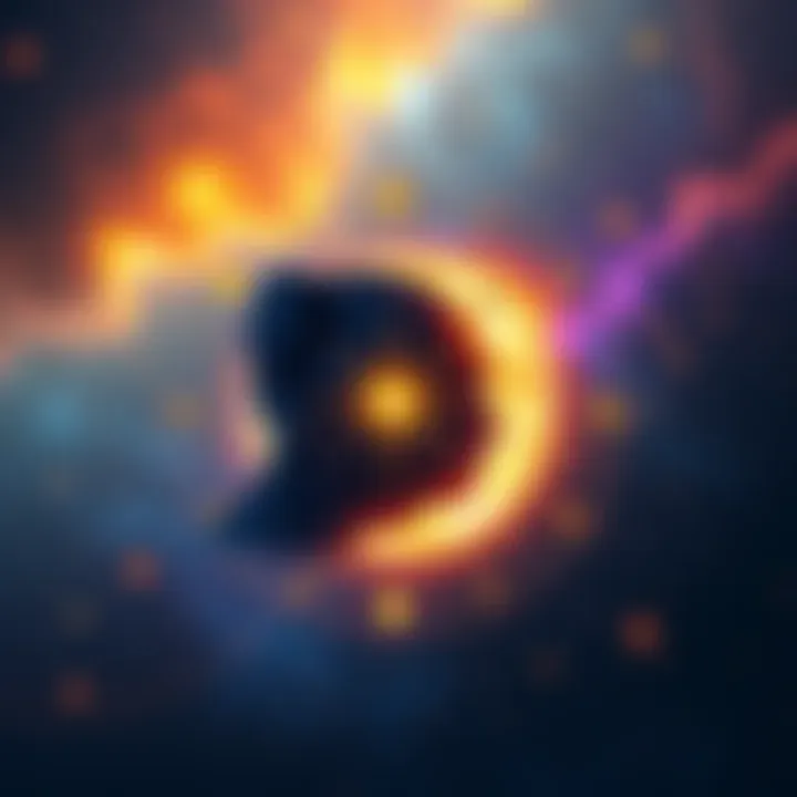 Illustration depicting the contrast between sun and moon signs, featuring Libra symbols intertwined with celestial motifs, emphasizing astrology's influence on relationships.