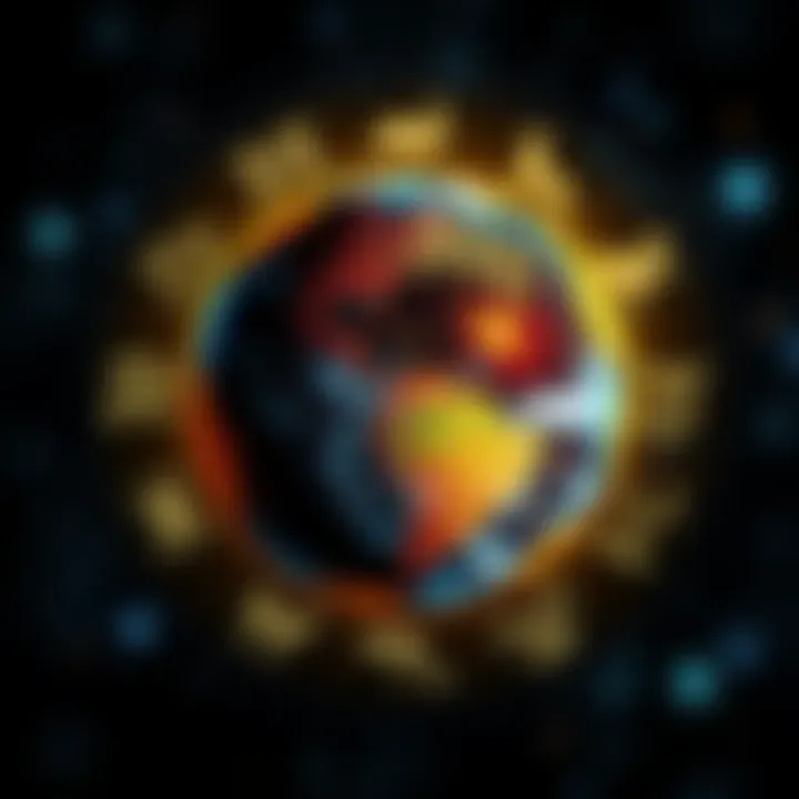 Astrological Influences A globe surrounded by zodiac signs, representing astrology's reach across the world