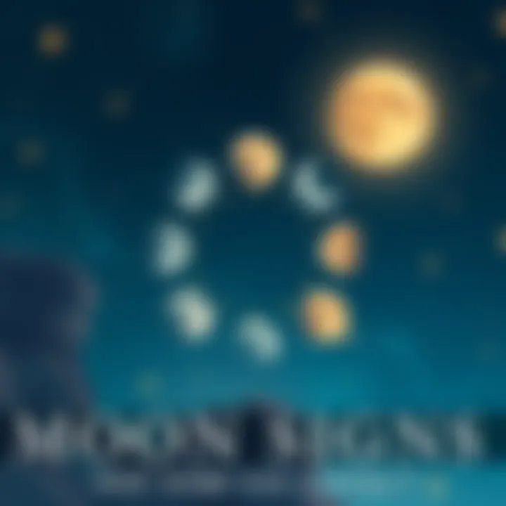 An illustration showing different moon signs in a circle, symbolizing how they affect emotional connections between people.