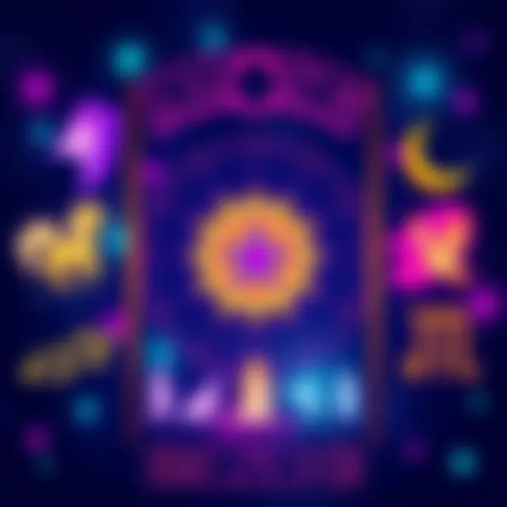 A vibrant illustration showing various astrological signs with stars in the background.