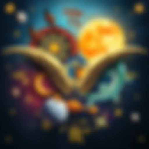 A collage depicting Taurus Sun, Pisces Moon, and symbols of astrology like stars and planets.