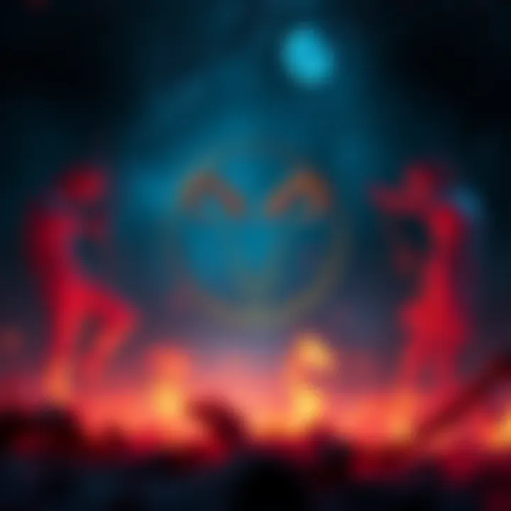 Representation of Sagittarius, Aries, and Virgo symbols with a background depicting emotional connections and scars in relationships