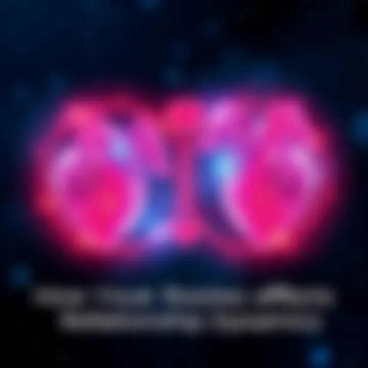 Two zodiac signs representing different rising signs connected with hearts, symbolizing relationship dynamics.