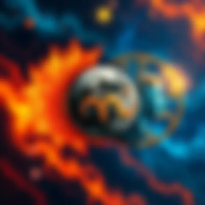 Astrological Signs Representation An artistic representation of Leo Sun, Aries Moon, and Virgo Rising symbols arranged harmoniously, showcasing their unique traits.