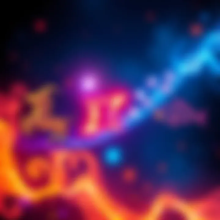 Astrological Signs Representation A graphic showing the symbols of Aquarius, Aries, Cancer, and Pisces alongside vibrant colors and celestial designs, representing the combination of these astrological traits.