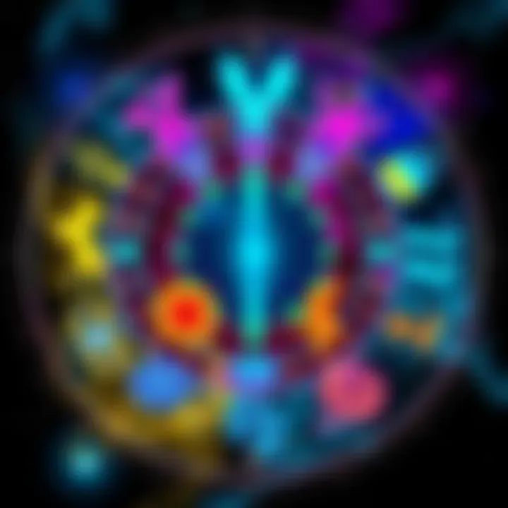 Astrological Signs Representation A colorful illustration showing various astrological signs and their symbols in a circular layout, symbolizing their influence on personality and relationships.