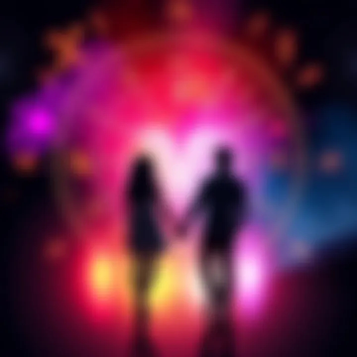 Astrological chart featuring Ketu and Venus symbols with a couple holding hands in the background