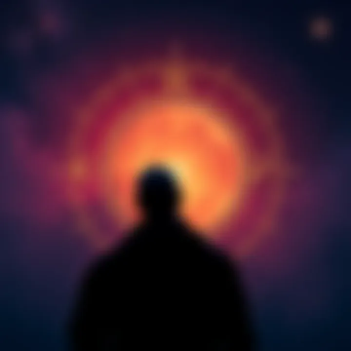 Astrological symbols representing Pluto and IC Line with a person contemplating choices