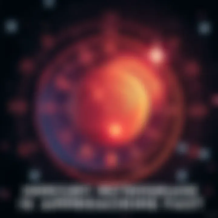 Astrological symbols surrounded by stars representing Mercury retrograde