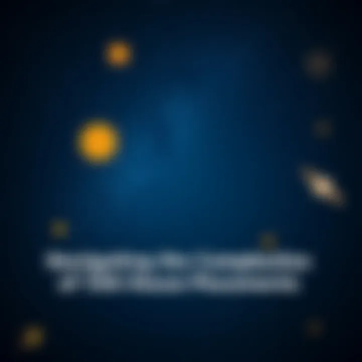 A dark night sky filled with astrological symbols representing sun, mercury, and saturn, illustrating the 12th house placements.