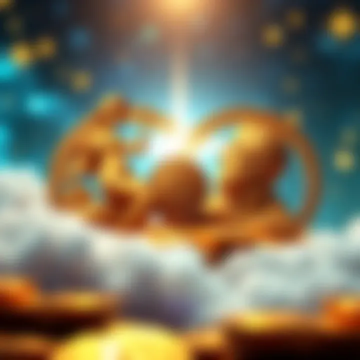 Astrological Symbols and Wealth A collage of astrological symbols representing wealth, featuring Venus and Jupiter, with golden coins and a bright starry background.