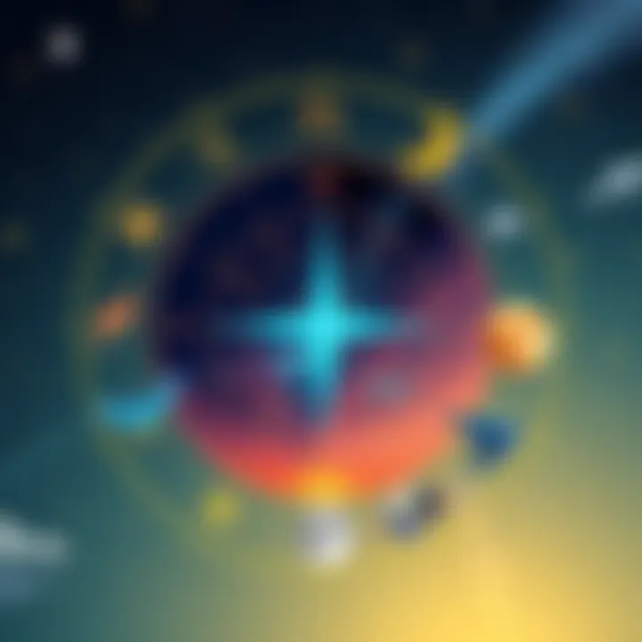 Illustration of various astrological signs and symbols representing challenging transits in astrology