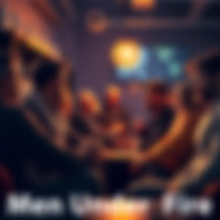 A group of people debating about astrology and its views on men in a lively setting.