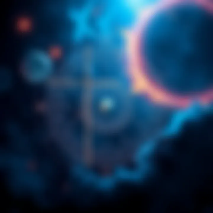 An illustration showing a grand cross and square formation in an astrology chart with zodiac signs and aspects highlighted