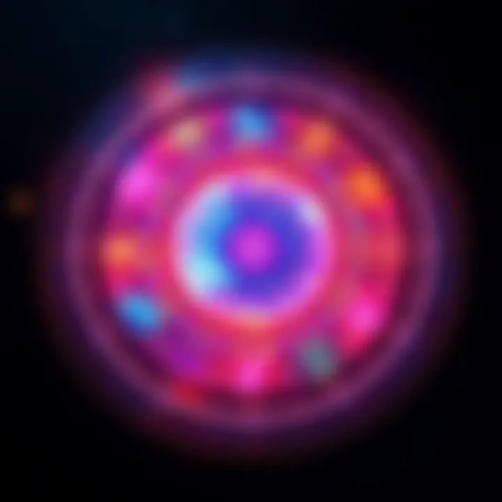 A colorful astrology birth chart with zodiac signs and symbols, highlighting love and career sections.