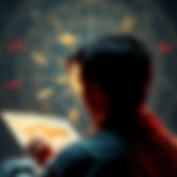 Astrology Birth Chart A person studying their astrology birth chart with zodiac symbols and planets visible, emphasizing challenging aspects of life.