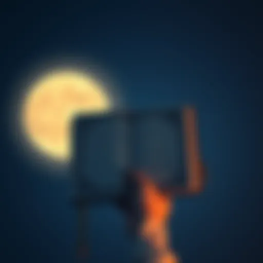 Astrology Book Cover A person holding an astrology book with a glowing moon in the background, symbolizing moon signs and self-discovery.