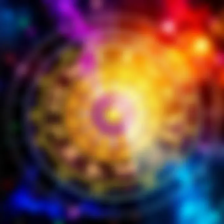 A colorful astrology chart with zodiac signs and star patterns