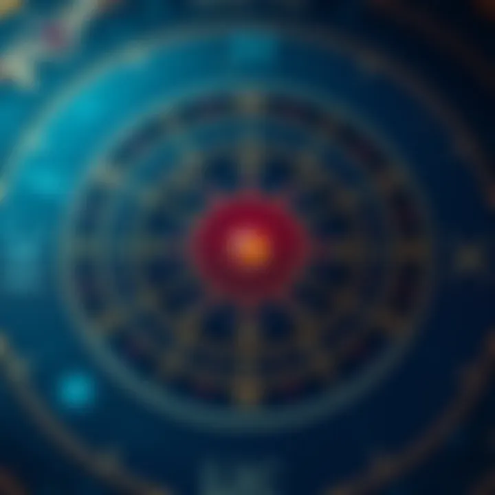 A close-up of a natal astrology chart showing the position of Algol marked in a vibrant color, surrounded by zodiac signs and planetary symbols.