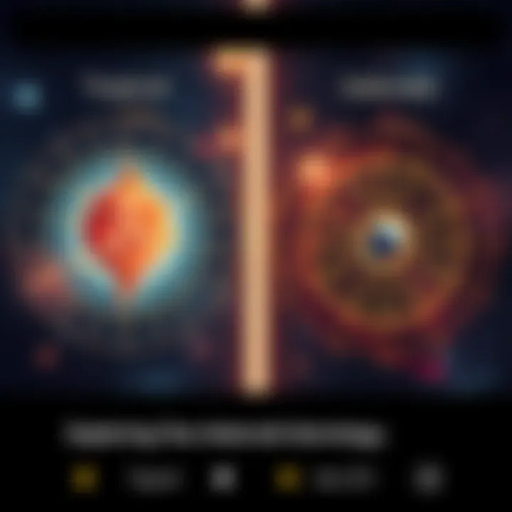 A side-by-side view of tropical and sidereal astrology charts with asteroids highlighted.